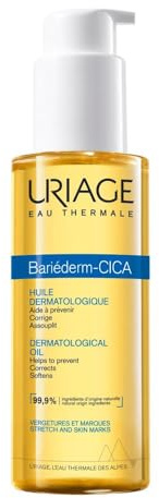 Uriage Bariederm-Cica Huile Dermatologique - Huile de Jojoba & d'Avocat - Réduit l'Apparence des Vergetures, Cicatrices - Sans Parfum - Nourrit, Assouplit - 99% d'Ingrédients d'Origine Naturelle 100ml