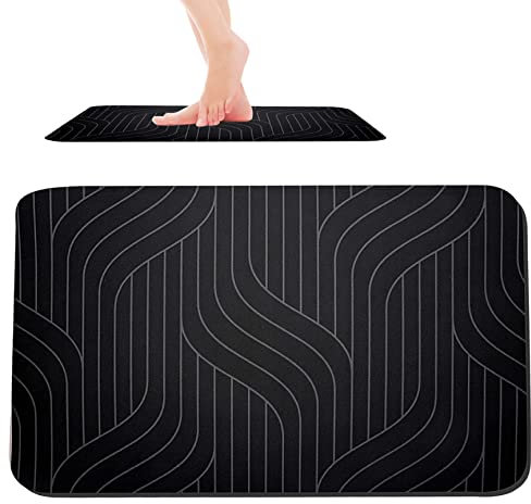 Rachlicy Alfombrilla De Baño De Piedra De Diatomita 40x60 Cm Negra Antideslizante