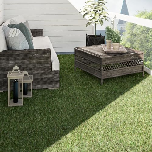 Paco Home Kunstrasen für Garten Balkon Terrasse Rasenteppich Indoor Outdoor Teppich Natürlich Weich Natur Optik Waschbar, Model:18mm, Größe:100x300cm