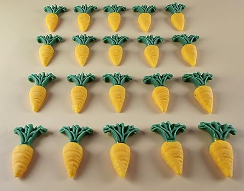 20 x Edible 3D Carrots Vegetables icing toppers, cake cupcakes decorations