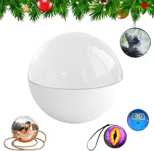 Album photo numérique en forme de boule de cristal à ultrasons 3D, sphère de mémoire personnalisable, 6,8 cm, cadeau personnalisable avec écran électronique, pour couples, animaux domestiques, albums