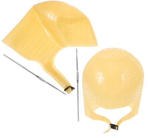 ABOOFAN Juego de 2 Gorros de Silicona para Mechas con Ganchos Reutilizables y Resistentes para Proteger Piel y Delimitar Coloración Salón y Hogar