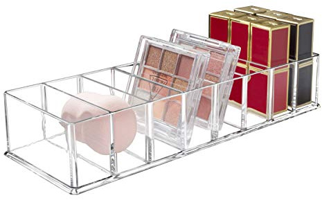 Seitop Abnehmbarer Kosmetik Organizer 8 Fächern Make-up-Organizer Acryl Aufbewahrungsboxen, Schmuck Ausstellungsboxen transparente Schubladen für Kommode Waschtisch Badezimmer Küche