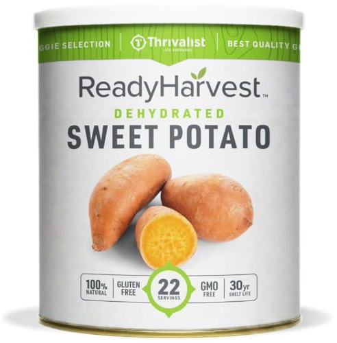 Ready Harvest Dehydrated Food - Sweet Potatoes | Emergency Food | Pantry Staples | #10 Can | 25-Year Shelf Life | Cans Filled to the Top