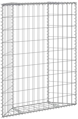 vidaXL Trapezium Gabion Raised Bed Outdoor Garden Terrance Lawn Patio Gabion Basket Planter Pot Wall Flower Plant Bed Galvanised Steel