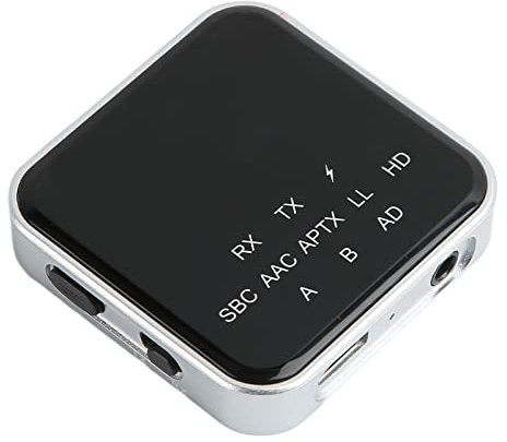 Bluetooth 5.2 Sändare och Mottagare, 2 i 1 Trådlös Bluetooth-adapter, APTX Bluetooth-ljudadapter med Låg Latens med 3,5 Mm AUX-gränssnitt för TV, PC, Hemstereosystem