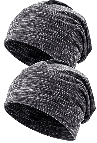 Kiiwah 2 Stück Beanie Mütze für Herren und Damen Streifen Slouch Unisex Stricken Beanie für den Frühling, Herbst und Winter