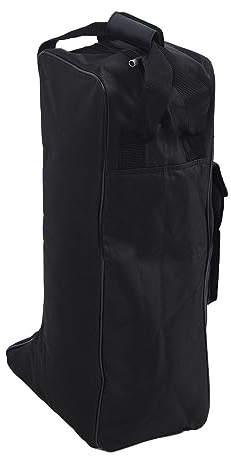 Pyhodi Schwarze, wasserdichte, Tragbare Stiefeltasche mit Griff, Oxford-Stoff und Leder, Vielseitige, Wasserabweisende Aufbewahrungstasche für Cowboy-, Ski-, Snowboard- und Reitstiefel