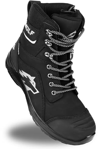 BWOLF Fantom Hi S7L Chaussures de sécurité d'hiver imperméables pour homme avec semelle intermédiaire en Kevlar et embout de protection des orteils, Noir , 42 EU