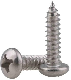 Selbstschneidende Kreuzkopfschrauben, Edelstahl Zylinderkopf-Holzschrauben, Silber, M5x35mm,50 Stück