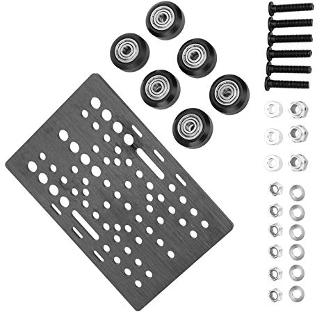 3D-Drucker-Gleitplatten-Set, Gantry-Platte, 3D-Drucker-Gantry-Stangenplatte, Aluminiumplatte mit Riemenscheiben-Kits Passend für Opennbuilds, 3D-Drucker-Zubehör