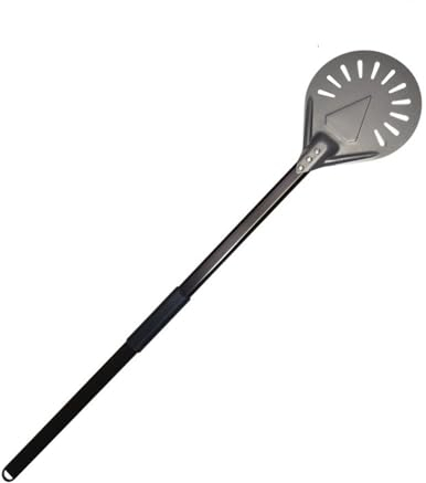 ISCBAFYX Pizza Peel 7 8 9 10 Inch Perforated Pizza Turning Peel Pizza Shovel Aluminum Pizza Peel Paddle Short Pizza Tool Non Slip Wooden Handle Pizza Paddle (Color : 7 inch 95cm)