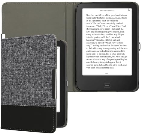 kwmobile Hülle kompatibel mit Tolino Shine 2 HD - Canvas eReader Schutzhülle Cover Case - Dunkelblau Schwarz