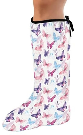 LedBack Leg Cast Cover Foot Cast Covers Fashion Butterfly Foot Cast Sock Cover Leg Machine Washable Leg Plaster Sleeve, Size S