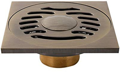 KWMAEEUID Dusch-Bodenablauf, Messing, quadratisch, 10,2 cm, Dusch-Bodenablauf, abnehmbare Abdeckung, Badezimmer-Abtropffläche mit Haarsieb für Küche, Waschraum, Garage, Keller