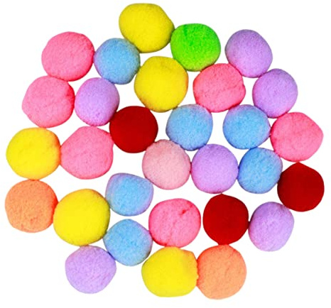 BESPORTBLE 30stücke Katzenballspielzeug Bunte Plüsch-katzenbälle Pompons Zum Basteln Flauschige Bälle Für Kätzchen Zum Spielen Mit Haustieren