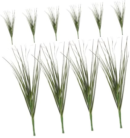 Garneck 10 Pezzi Piante Artificiali Da Esterno Falso Grano Verde Steli Di Vegetazione Decorazioni Per Balconi Terrazze Plastica Resistente Allo Sbiadimento