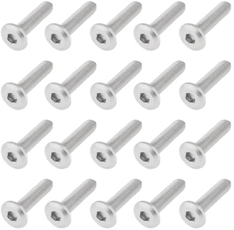 Smgda 20Pcs M6 x 25mm Flat Head Hex Socket Cap Screws Bolts, 304 Stainless Steel Furniture Connector Bolt, Allen Hex Drive, Bright Finish, Metric Fully Machine Thread (M6 x 25 mm)
