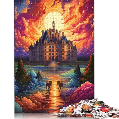 Puzzle mit 1000 Teilen „Die farbenfrohe Psychedelie von Schloss Chambord“ für Erwachsene. Puzzle aus Papier. Lernspiele. Heimdekorationspuzzle. 1000 Teile (38 x 26 cm)