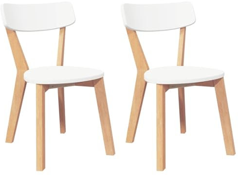 vidaXL Esszimmerstühle 2 STK. Massivholz Gummibaum, Küchenstuhl, Stuhl, Beistellstuhl, Essstuhl, Wohnzimmerstuhl, Restaurant Stuhl, Akzentstuhl