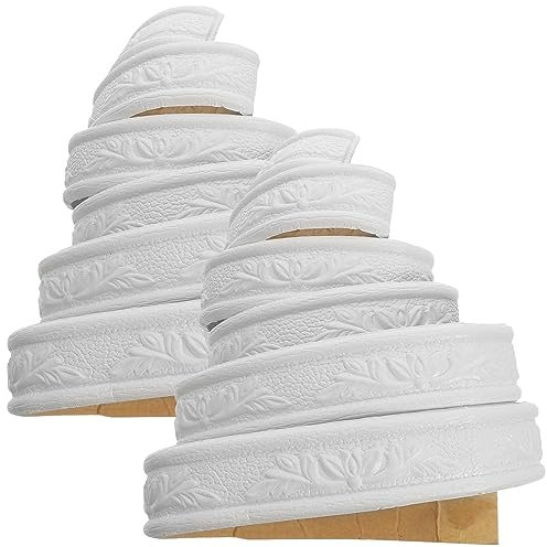 MAGICLULU Bordamiento De Papel Tapiz De 2 Rollo Bordamiento 3D De Pared Auto Adhesivo Auto Adhesivo Moldura De Espuma Flexible Trimía De Pared De Autoadhesiva Diseño De Para La