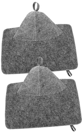 CALLARON 2sets Shower Cap Felt Banya Hat Sauna Cap for Bath Head Insulation Hat Comfortable Sauna Absorbent Mat Floor Mat for Women Men Grey Bath