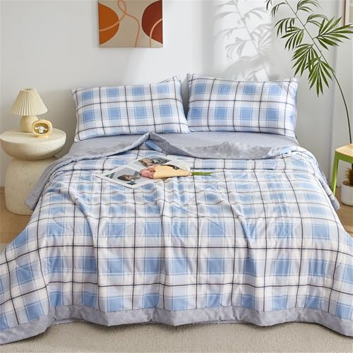 FANSU Tagesdecke Bettüberwurf Steppdecke 100% Baumwolle Patchwork Doppelbett Einselbetten Tagesdecken Gesteppt Bettwäsche Sofaüberwurf Wohndecke Nordischer Bettdecke (Blaugrau,200x230cm)