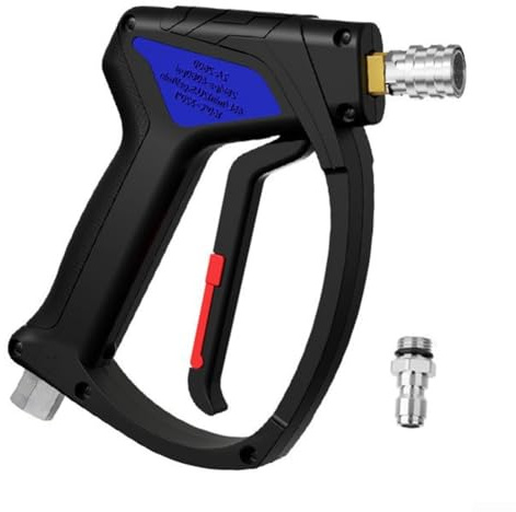 Limpiador de alta presión profesional pistola pulverizadora con sistema de cambio rápido y tecnología antitorsión (negro 3/8)