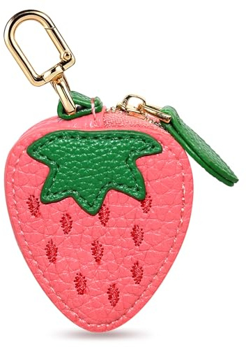 Fruit Coin Purse Keychain - Cute Mini Leather Coin Pouch Keychain for Backpack Decoration, Fruit Keychain Gift for Women Girls