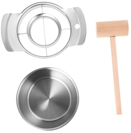 LOLIPPYY Pelador de Granada de Acero Inoxidable con Cuenco y Martillo de Madera Herramienta para Pelar y Despepitar Frutas Utensilio Práctico para Cocina