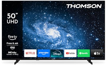 Thomson 50 Tum (126 cm) 4K UHD LED Smart TV med Fire TV, Alexa röststyrning, AirPlay, Wi-Fi, Trippel tuner(kabel/satellit/antenn), Bluetooth 5.0, HDMI, USB, AV IN, CI+, 50UF4S35