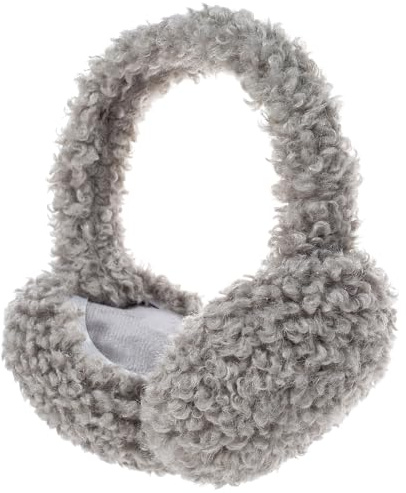 styleBREAKER Damen Ohrenschützer Teddyplüsch Flexibler Bügel | Ø 11 cm Ohrmuscheln aus Kunstfell, 27 cm langes Polyester-Band für sicheren Halt. Waschbarer Bezug. Mützen-Ersatz im Winter.