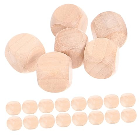 BESPORTBLE 50pezzi Dadi Vuoti in Legno da Angoli Arrotondati Blocchi Artigianali Non Finiti per Giochi da Tavolo Dadi Sei Facce di Legno per Artigianato