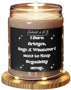Vanilla Scented I Burn Bridges Candle, Perfect Best Friend or Christmas Gift, Hand-Poured 9oz Scented Candle