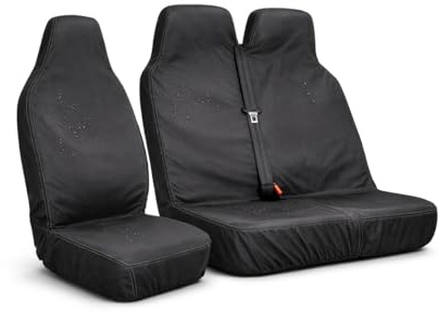 Lunero Van Seat Covers Waterproof Heavy Duty – Fits Ford Transit Custom, Vivaro, Transporter – Driver & Double Bench Set