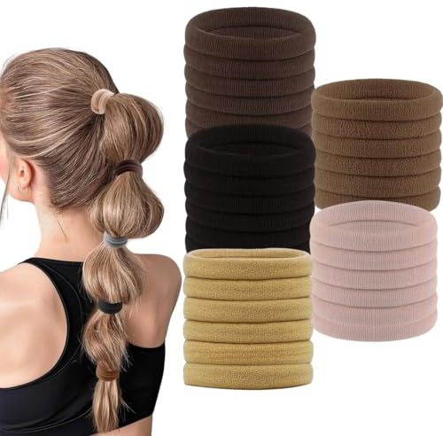 MUNZE 200 Pezzi Elastici Capelli Bambina Neri E Marrone Chiaro Piccoli - Fasette Per Capelli Per Ragazze E Donne