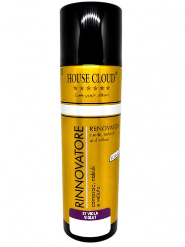 Spray Rinnovatore Colore per Scarpe Camoscio Nabuk e Velluto 250 ml Ravviva Colore Scarpe Borse e Accessori Formula Rigenerante per Pulizia e Cura Pelle Scamosciata Trattamento (N27 VIOLA)