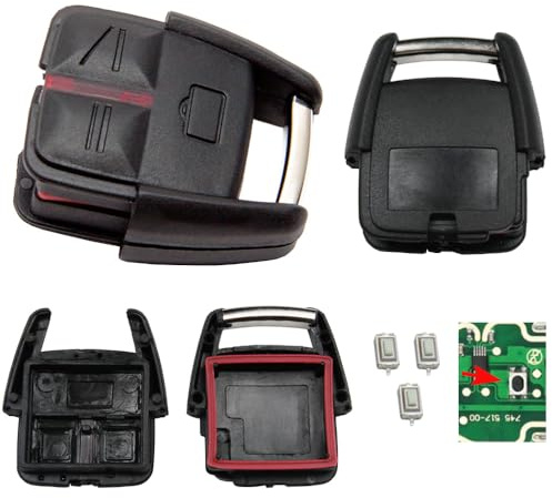Repair Reparatur Satz Auto Schlüssel Austausch Gehäuse mit 1x 3 Tasten + Drucktaster kompatibel für Opel Vectra C Signum