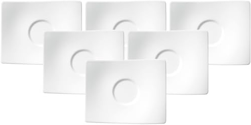 Villeroy & Boch NewWave 6er Set Kaffee-/Teeuntertassen weiß Porzellan