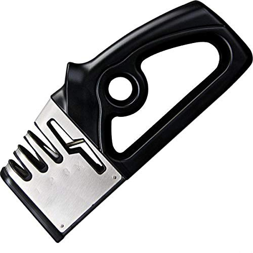 Forbice professionale e affilatrice per coltelli affilati 4 in 1 Base antiscivolo manuale Design ergonomico con utensili da cucina in tungsteno in ceramica diamantata per tipi di coltelli