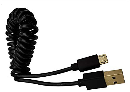 innov8 Gold Plated USB 2.0 A Male to Micro 5Pin B Male Data Sync Extension Coiled Cable Connector - 3m