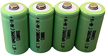 Dunamis Lot de 4 piles AA rechargeables 1,2 V NiMH 2/3 AA 600 mAh – ** Taille 2/3 AA ** Convient pour les lampes solaires de jardin ** Ces lampes ne sont pas de taille AA mais deux tiers AA ou 2/3 AA