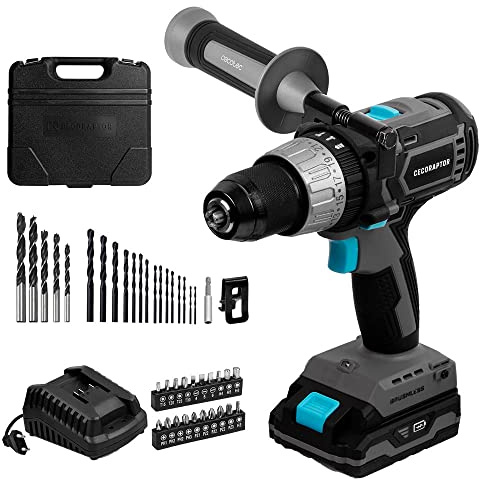 Cecotec Taladro Atornillador, Perforador y Percutor de Batería CecoRaptor Perfect ImpactDrill 2020 Brushless Ultra. Batería de 20 V y 2000 mAh, Velocidad 2000 rpm, Ratio de Impacto 30000 bpm