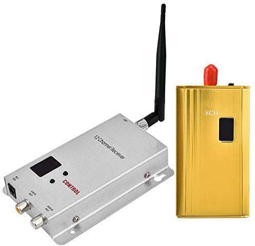 Leapiture 1.2G 1.5W Wireless Audio Video Transceiver CCTV Monitoring Transmitter & Receiver Kit for Home