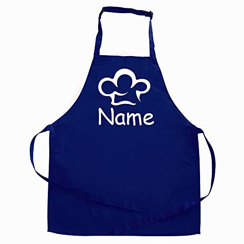 Elefantasie Personalisierte Kinderschürze mit Name, Kochschürze für Backen, Kochen, Geschenkidee für Kinder ab 3 Jahre Motiv Kochmütze