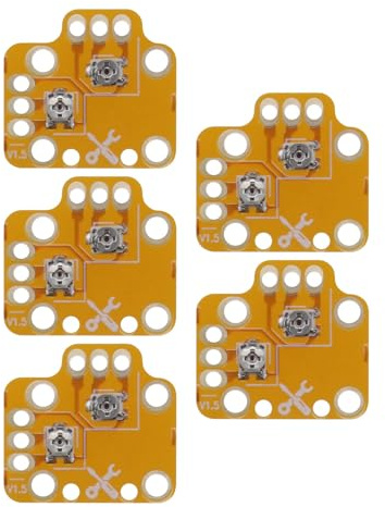 Lot de 5 manettes analogiques Drift Fix Mod - Module de joystick analogique 3D - Carte de réparation compatible avec PS4 - Compatible avec PS5 - Compatible avec Xbox ONE - Jaune