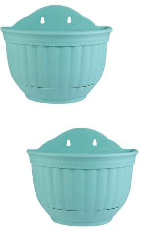 BESPORTBLE 2st Halbrunder Blumentopf Zum Aufhängen An Der Wand Hängender Pflanzer Outdoor-Pflanzen Wandvase Pflanzgefäße Zum Aufhängen Am Zaun Container Plastik Anlage