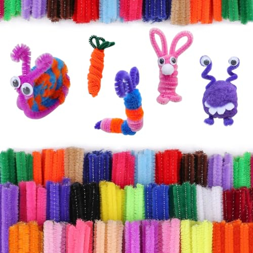 Kigniote Pfeifenputzer Zum Basteln, 300 Stück Bunt in 27 Farben, 30 CM Chenilledraht Pfeifenreiniger für DIY und Dekorieren