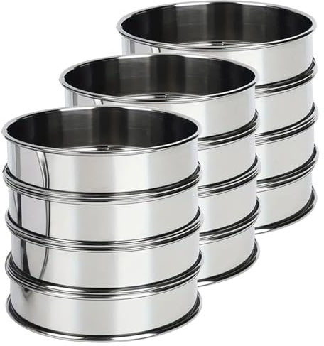 12 PCS Crumpet Rings 4 inch Non Stick English Muffin Ring Stainless Steel Double Rolled Round Ring Molds for Cooking Baking Eggs Cookie Pancakes Pastry