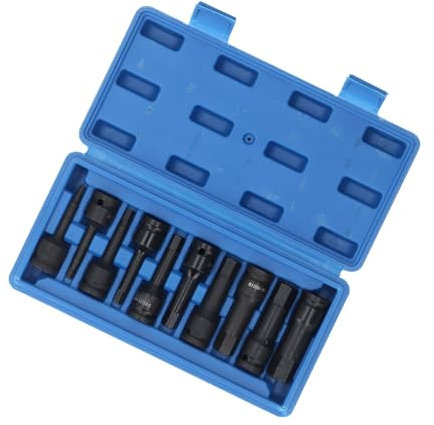 Juego de Brocas de Cabeza Hexagonal de 1/2 Pulgada, Llave de Impacto de Acero Al Molibdeno Cr, Puntas de Mecanizado Fino, Diseño de Longitud Extendida, con Operación Eficiente